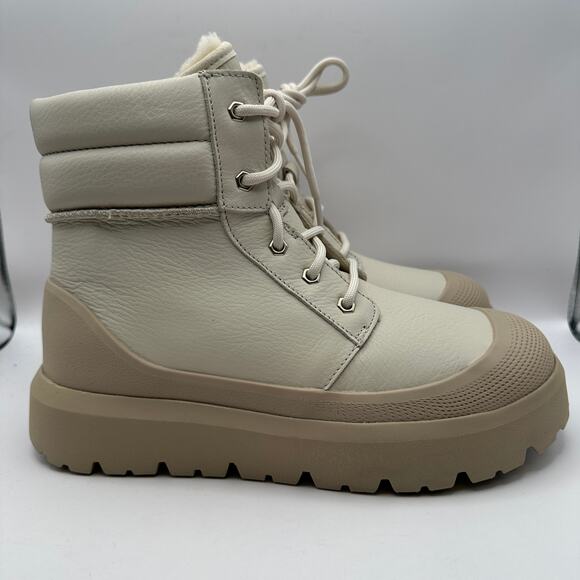 UGG Neumel High Men's 11 Weather Hybrid Leather Boots Birch/White 1158208 - Picture 4 of 6